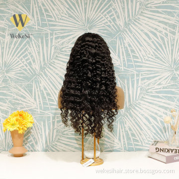 Wig Vendors In China WKSwigs 100% Brazilian Hair Wig 150% 180% Density Short Bob Cut 4*4 Closure Front Lace Wig Deep Wave